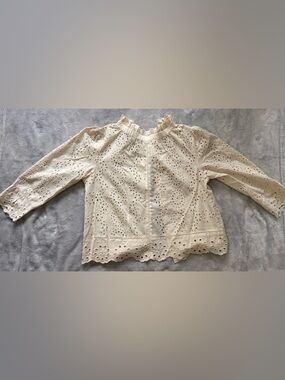 Jennifer and Grace Eyelet Lace Ivory Blouse